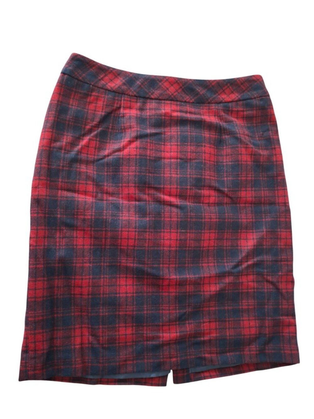 Chadwicks Wool Slit Skirt 8 Red Black Plaid Dark Academia Preppy Classic Chic